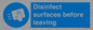MH6187: Disinfect surfaces before leaving