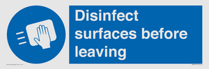 MH6187: Disinfect surfaces before leaving