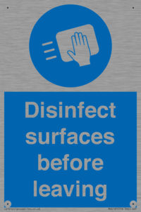 MH6187: Disinfect surfaces before leaving