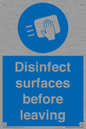 MH6187: Disinfect surfaces before leaving