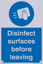 MH6187: Disinfect surfaces before leaving