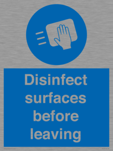 MH6187: Disinfect surfaces before leaving