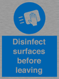 MH6187: Disinfect surfaces before leaving