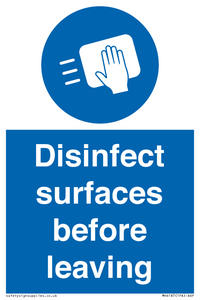 MH6187: Disinfect surfaces before leaving