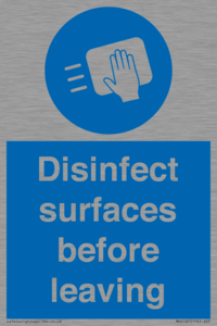 MH6187: Disinfect surfaces before leaving
