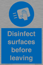 MH6187: Disinfect surfaces before leaving