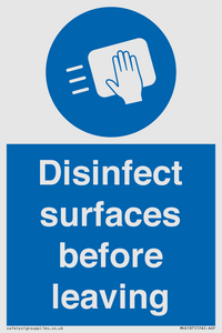 MH6187: Disinfect surfaces before leaving