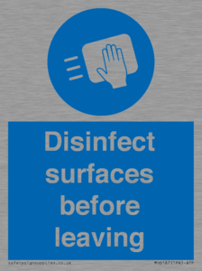 MH6187: Disinfect surfaces before leaving