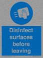MH6187: Disinfect surfaces before leaving