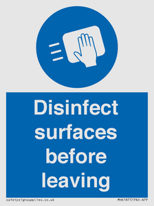 MH6187: Disinfect surfaces before leaving
