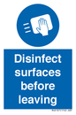 MH6187: Disinfect surfaces before leaving