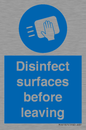 MH6187: Disinfect surfaces before leaving