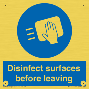 MH6187: Disinfect surfaces before leaving