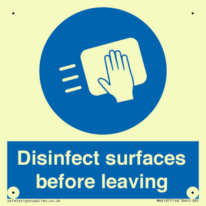 MH6187: Disinfect surfaces before leaving
