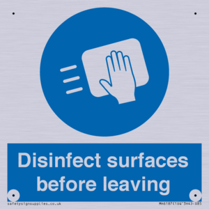 MH6187: Disinfect surfaces before leaving