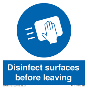MH6187: Disinfect surfaces before leaving