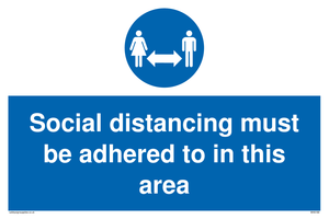 MH6188: Social distancing must be adhered to in this area