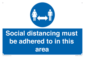 MH6188: Social distancing must be adhered to in this area