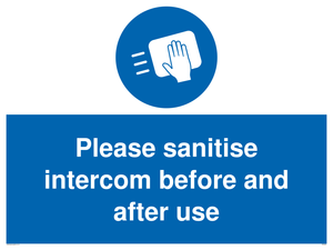 MH6202: Please sanitise intercom before and after use