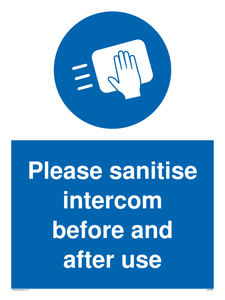 MH6202: Please sanitise intercom before and after use