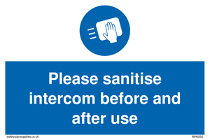 MH6202: Please sanitise intercom before and after use