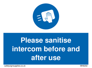 MH6202: Please sanitise intercom before and after use