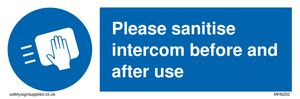MH6202: Please sanitise intercom before and after use