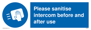 MH6202: Please sanitise intercom before and after use
