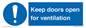 MH6258: Keep doors open for ventilation