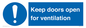 MH6258: Keep doors open for ventilation
