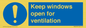 MH6259: Keep windows open for ventilation