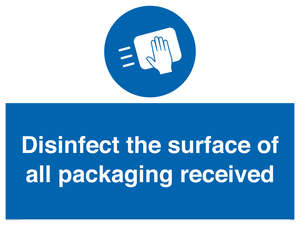MH6303: Disinfect the surface of all packaging received