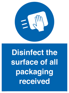 MH6303: Disinfect the surface of all packaging received