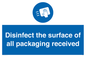 MH6303: Disinfect the surface of all packaging received