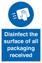 MH6303: Disinfect the surface of all packaging received