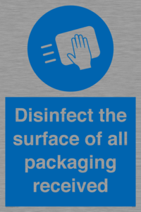 MH6303: Disinfect the surface of all packaging received