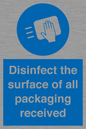 MH6303: Disinfect the surface of all packaging received