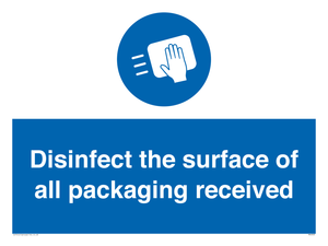 MH6303: Disinfect the surface of all packaging received
