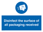 MH6303: Disinfect the surface of all packaging received