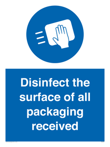 MH6303: Disinfect the surface of all packaging received