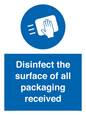 MH6303: Disinfect the surface of all packaging received