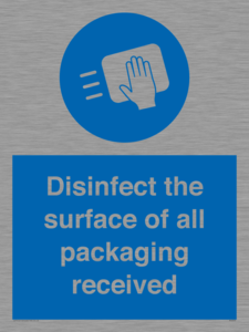 MH6303: Disinfect the surface of all packaging received