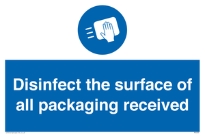 MH6303: Disinfect the surface of all packaging received