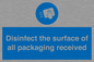 MH6303: Disinfect the surface of all packaging received