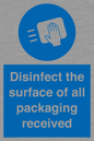 MH6303: Disinfect the surface of all packaging received