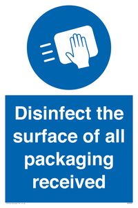 MH6303: Disinfect the surface of all packaging received
