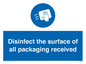 MH6303: Disinfect the surface of all packaging received