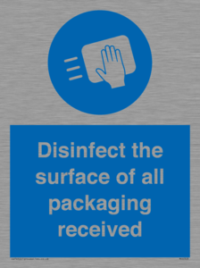 MH6303: Disinfect the surface of all packaging received