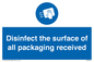 MH6303: Disinfect the surface of all packaging received