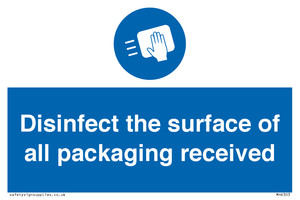 MH6303: Disinfect the surface of all packaging received